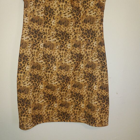 Brioche California Cheetah Print Sheath Dress-Size 11/12-Keyhole Back-USA Made - Picture 3 of 8
